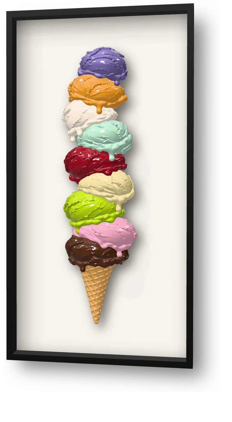 Mega Ice Cream, zwart, 57 × 30 cm