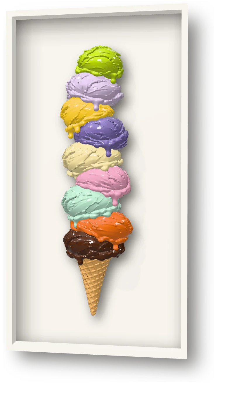 Mega Ice Cream, wit, 57 × 30 cm