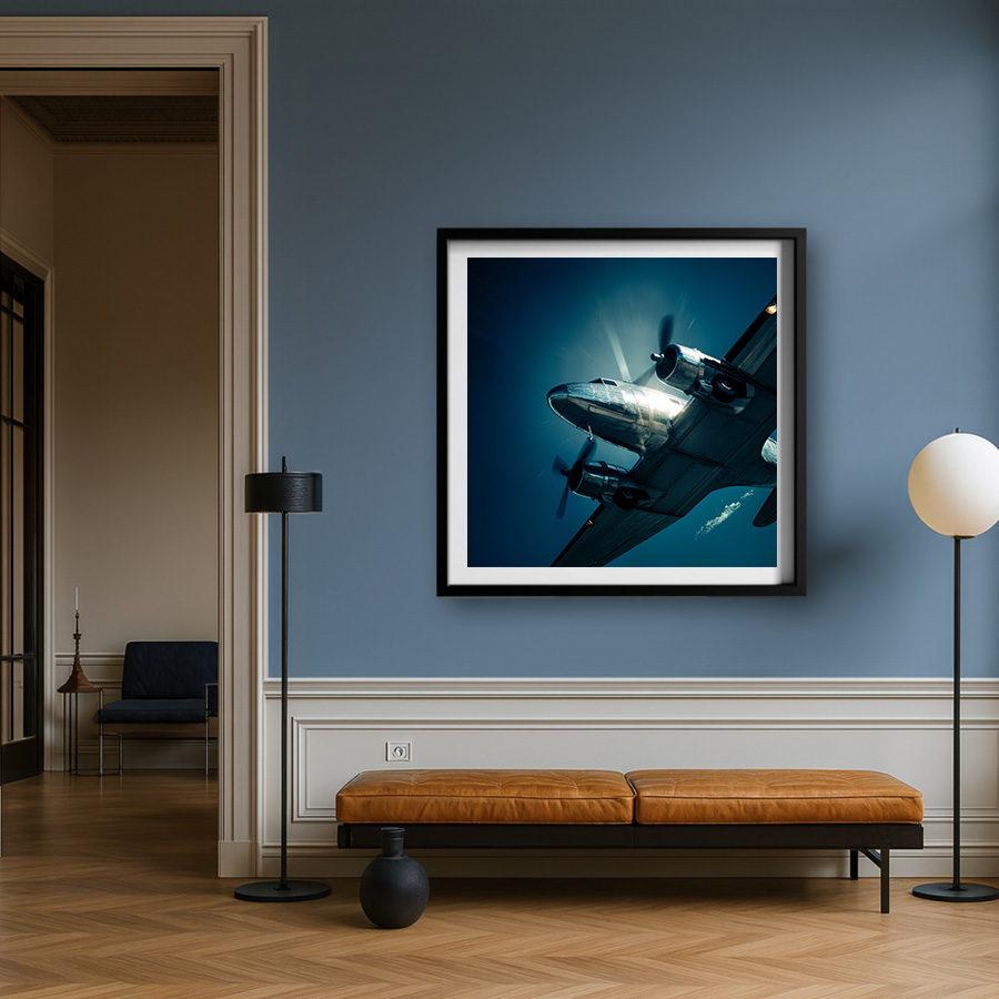 Vliegtuig kunstprint in vlucht – kracht en elegantie in de lucht - Afbeelding 2